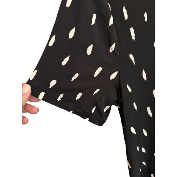 Estelle Black White Print Tie Waist Casual Short Sleeve Dress Small Small - Picture 4 of 10